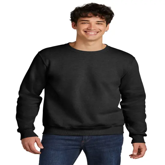 JERZEES&reg; Eco Premium Blend Long Sleeve Crewneck Sweatshirt For Adult Black ink heather {1}