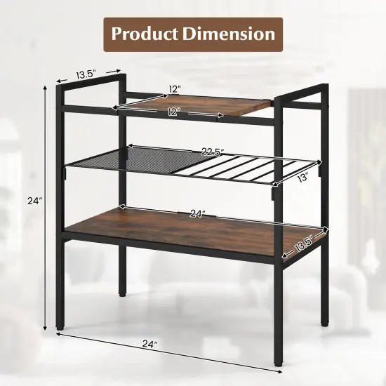 Industrial Entryway Table with Removable Panel and Mesh Shelf {6}