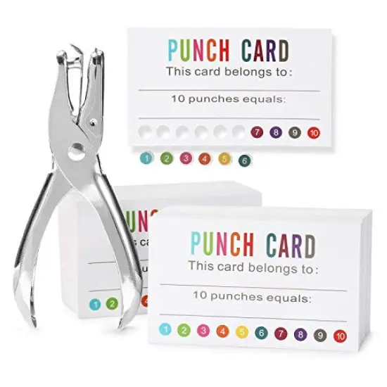 200 PCS Punch Cards Reward Punch Cards for Classroom Behavior Incentive Awards for Kids Students Teachers Home Classroom School Business Loyalty Gift Card - 3.5" x 2" {2}