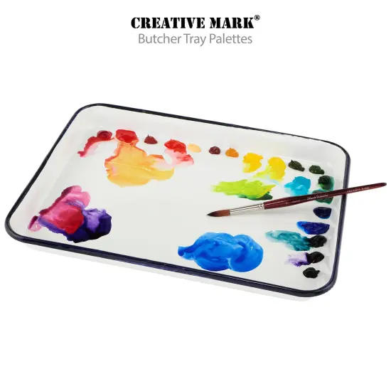 Creative Mark Butcher Tray Palette - Triple coated Enamel Tray Palette for Painting, Color Theory, Mixing, and more! {2}