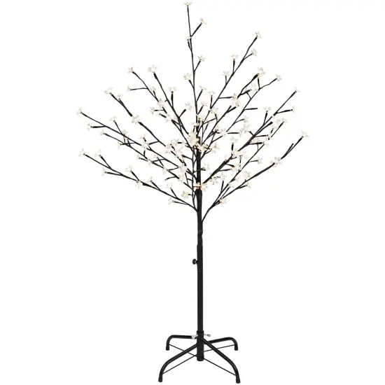 Northlight 4' LED Lighted Sakura Cherry Blossom Artificial Flower Tree - Warm White Lights {4}