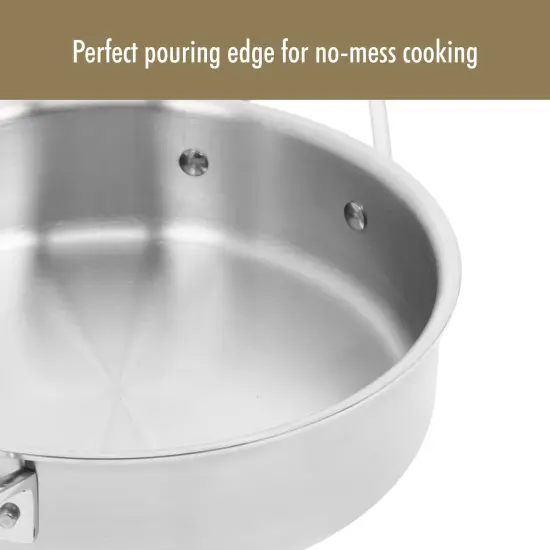 Demeyere Essential 5-ply 3-qt Stainless Steel Saute Pan with Lid {6}