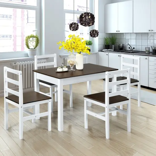5 Pieces Solid Wood Compact Kitchen Dining Set {2}