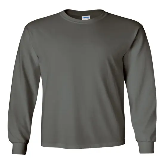 Gildan&reg; Ultra Cotton Crewneck Long Sleeve T-Shirt Charcoal {2}