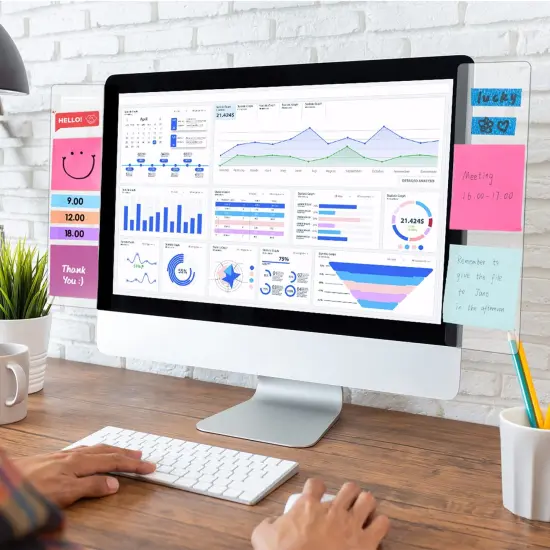 MDOZQ Office Desk Accessories 2pcs Monitor Memo Board Computer Message Board Office Supplies for Women Men Computer Sticky Note Holder Home Office Accessories Desktop Message Office Decor {2}