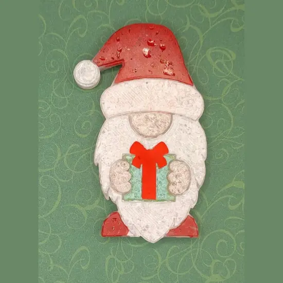 Christmas Gnome with Present Silicone Freshie Mold {3}