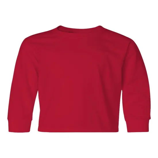 JERZEES&reg; Dri-Power Youth Long Sleeve Crewneck T-Shirt True red {5}