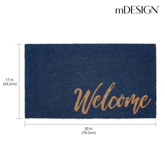 mDesign Entryway Doormat with Natural Fibers Decorative Script {3}