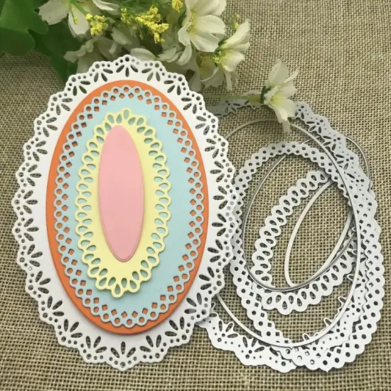 Oval Metal Frame Die-Cutting 5 Piece Dies Set {1}