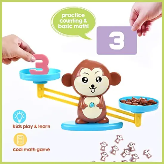 Monkey Balance Cool Math Game for Girls & Boys | Fun, Educational Children's Gift & Kids Toy STEM Learning Ages 3+ (64-Piece Set) {6}