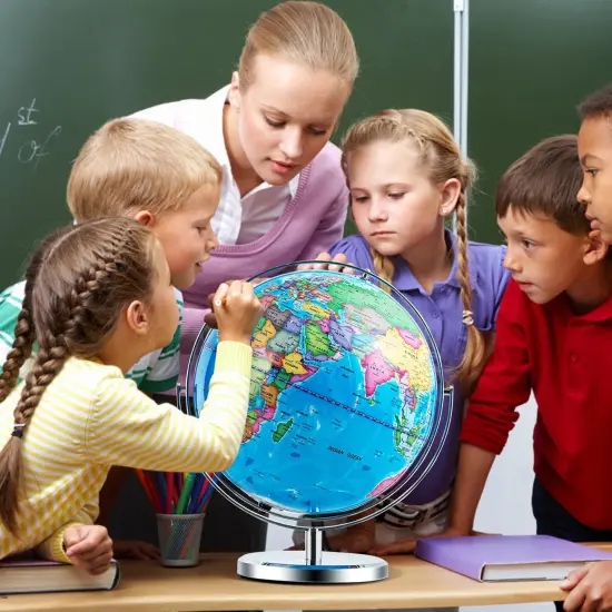 13" Illuminated World Globe 720&Acirc;&deg; Rotating Map with LED Light {2}