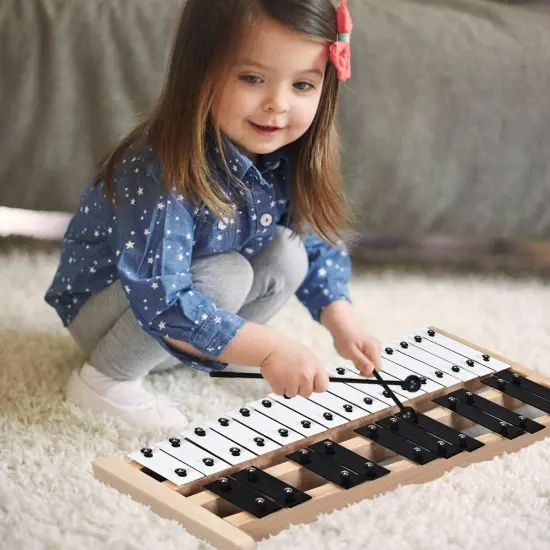 27 Note Glockenspiel Xylophone with 2 Rubber Mallets {1}