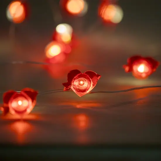 Northlight 20-Count Valentine's Day Heart and Arrow LED Fairy Lights, 6.25ft, Copper Wire Red {6}