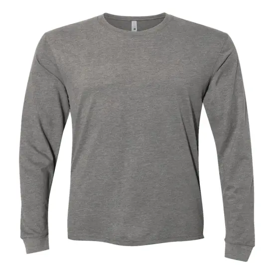 Next Level&reg; Sueded Crewneck Long Sleeve T-Shirt Dark heather grey {1}