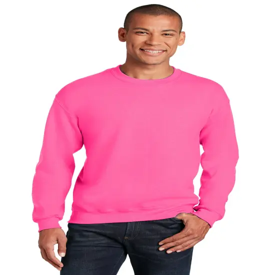 Gildan&reg; Heavy Blend Crewneck Long Sleeve Sweatshirt Safety pink {1}