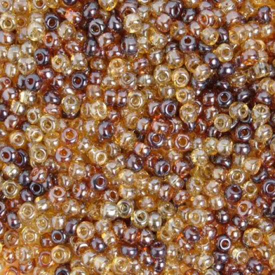 John Bead 2/0 Mixed Czech Glass Seed Beads, 500g Topaz Luster Mix {1}