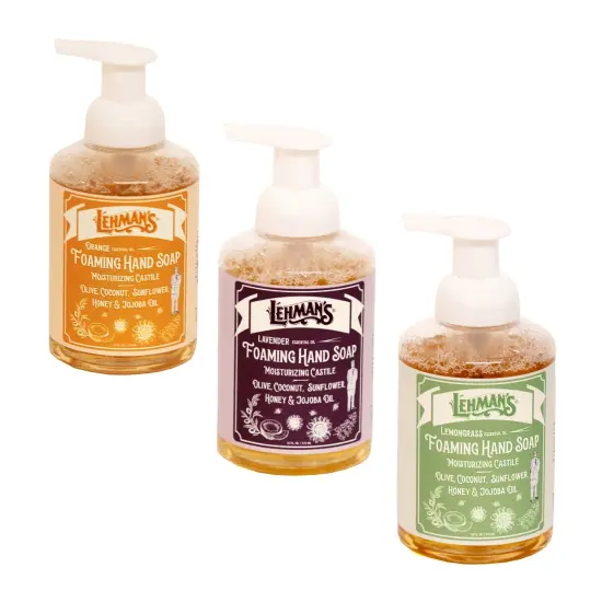 Lehman's Castile Foaming Hand Soap, Mild and Moisturizing and All Natural, Essential Oil Scented, 16 fl oz {2}