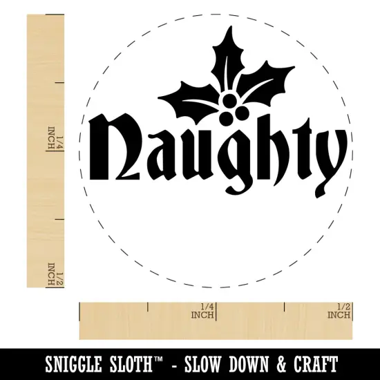 Naughty with Holly Christmas Krampus Self-Inking Rubber Stamp Ink Stamper for Stamping Crafting Planners Yellow {1}