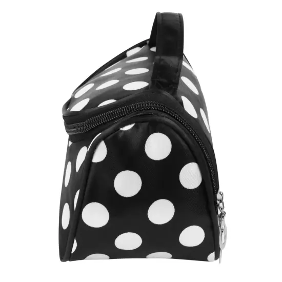 Travel Makeup Bag Portable Cosmetic Organizer with Cosmetic Mirror Waterproof Toiletry Wash Bag for Women White {4}