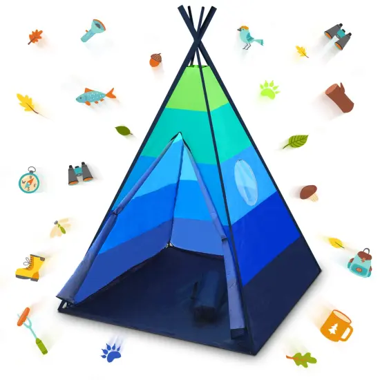 USA Toyz Happy Hut Teepee Tent for Kids - Blue {1}