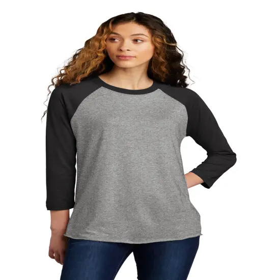 Next Level&reg; Triblend Crewneck Three-Quarter Raglan T-Shirt Vtg red/ prem hthr {5}