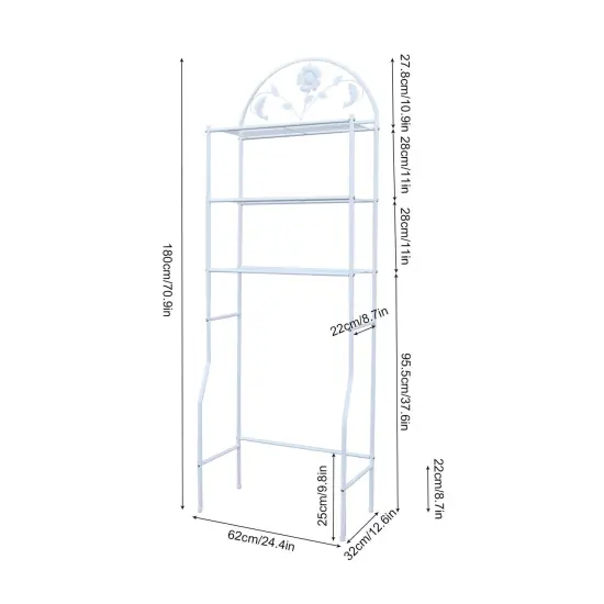 Kitcheniva 3-Tier Metal Bathroom Toilet Storage Rack Organizer Bronze {7}