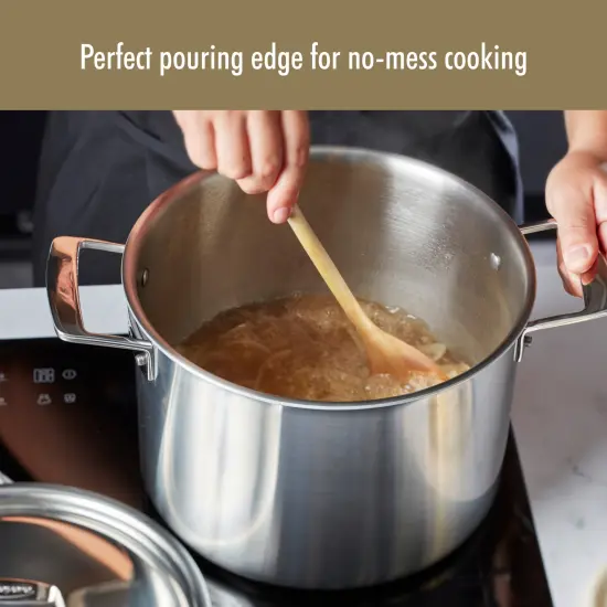 Demeyere Essential 5-ply 8-qt Stainless Steel Stock Pot with Lid {6}