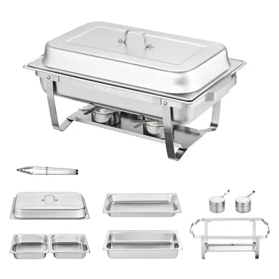 2 PCS Full and Half-Size Rectangle Chafing Dish Set {1}
