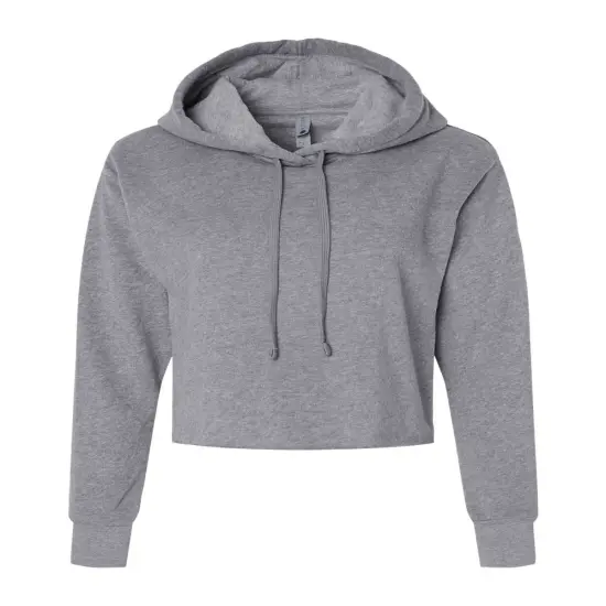 Next Level&reg; Women's Laguna Sueded Raw Edge Crop Hoodie White {5}
