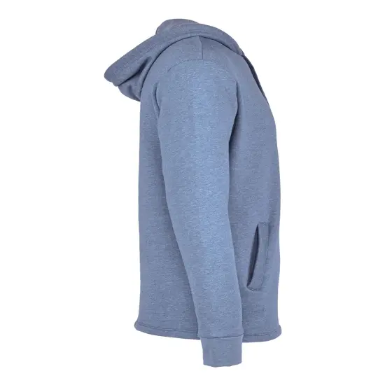 Next Level Apparel&reg; Malibu Welt Long Sleeve Pocket Hoodie Heather bay blue {4}