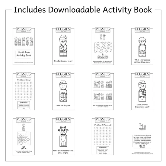 Christmas North Pole Peg Doll Set by Pegsies&trade; {6}