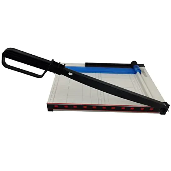 Paper Cutter Letter Size Paper Trimmer 12&rdquo; Cut Length 12 Sheet Capacity Guillotine Paper Photo Cutter with Magnet Clamp, Paper Guide, Size Guideline {1}