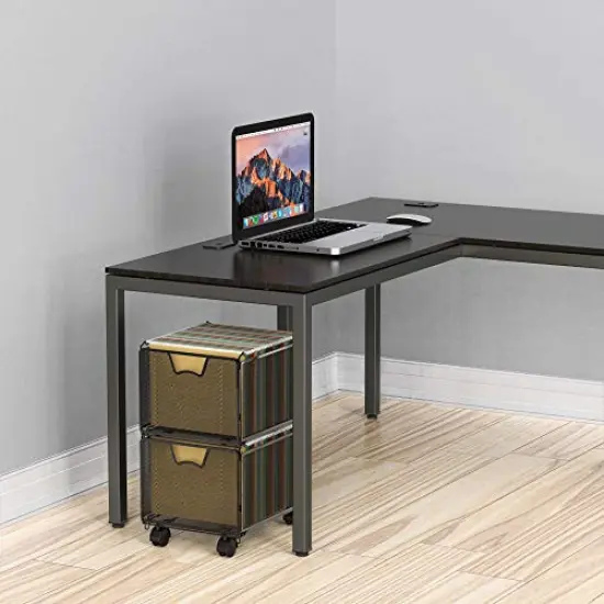 SimpleHouseware Stackable Mesh Hanging File Organizer with Wheels, Black {2}