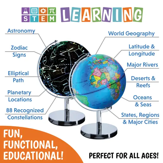 USA Toyz Illuminated Globe for Kids Learning - 9" Diameter {2}
