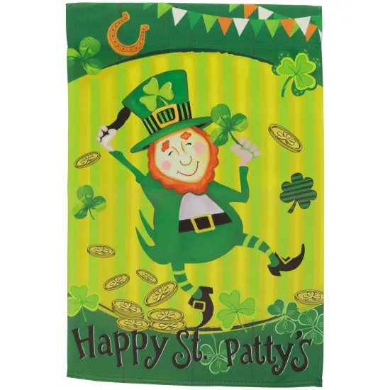 Northlight Dancing Leprechaun "Happy St. Patty's" Outdoor Garden Flag 18" x 12.5" Green {1}