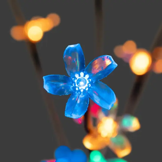 Northlight Pre-Lit Cherry Blossom Artificial Tree Branches - 2.5' - Multicolor LED Lights - Set of 3 Black {5}