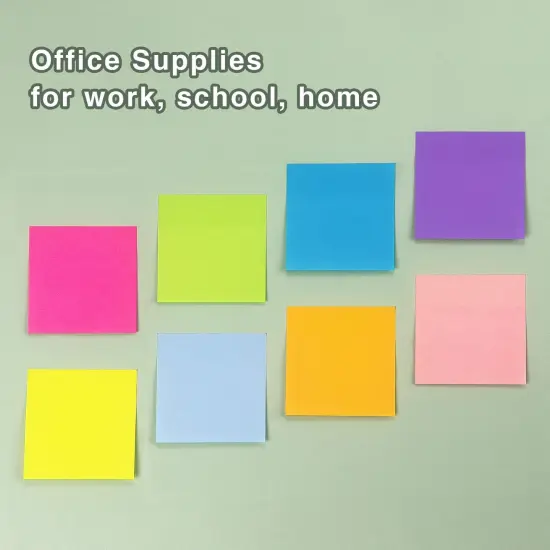 8 Pads Sticky Notes 3x3 Self-Stick Notes 8 Bright Multi Colors Purple Sticky Notes, 90 Sheet/Pad {3}
