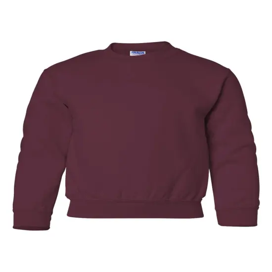 Gildan&reg; Heavy Blend Youth Crew Neck Long Sleeve Sweatshirt Maroon {1}