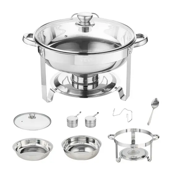 2 PCS 4 Quart Round Chafing Dish Set {3}