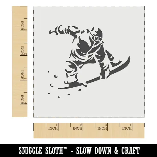 Snowboarder Jumping Flying Through Air Wall Cookie DIY Craft Reusable Stencil {6}