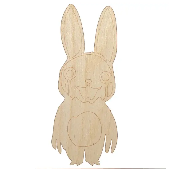 Creepy Spooky Murder Bunny Rabbit Horror Unfinished Wood Shape Piece Cutout for DIY Craft Projects {7}