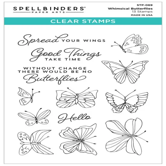 Spellbinders Whimsical Butterflies Clear Stamps {1}
