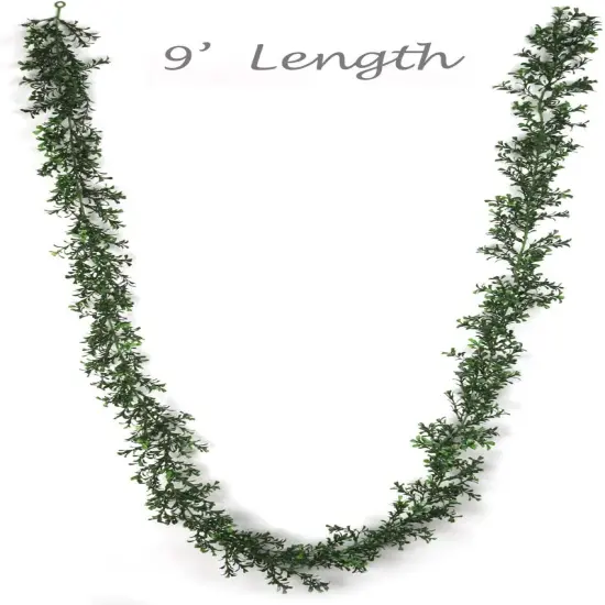 9-Foot Artificial Boxwood Leaf Garland - Add a touch of nature to your home decor {3}
