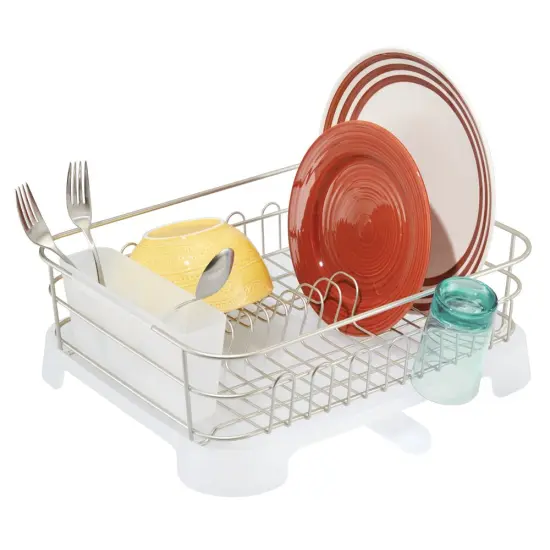 mDesign Alloy Steel Sink Dish Drying Rack Holder with Swivel Spout {1}