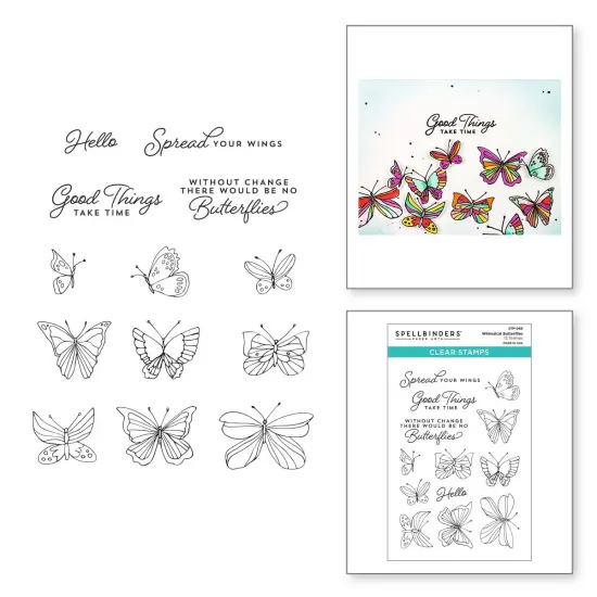 Spellbinders Whimsical Butterflies Clear Stamps {3}