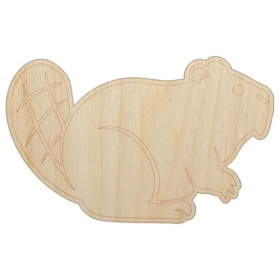 Friendly Beaver Buddy Unfinished Wood Shape Piece Cutout for DIY Craft Projects {7}