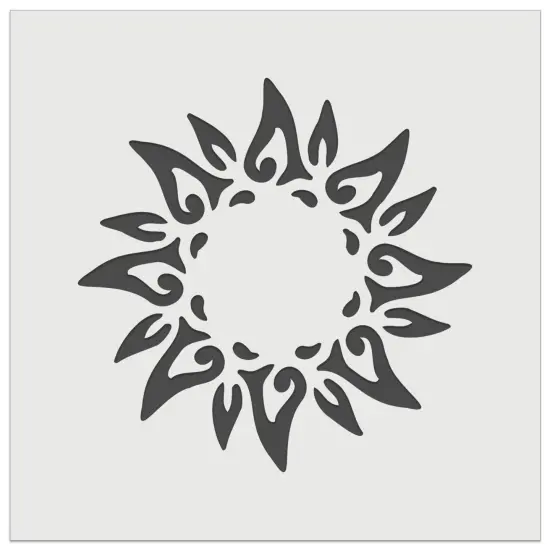 Tribal Sun Circle Star Wall Cookie DIY Craft Reusable Stencil {2}
