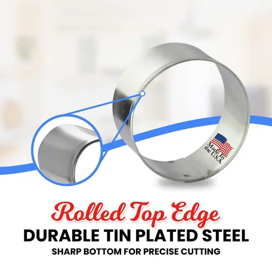CookieCutter.Com Round Cookie Cutter 2 in &ndash;Tin Plated Steel Cookie Cutters &ndash; Made In The USA {4}