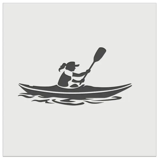 Woman Paddling Kayak Side View Wall Cookie DIY Craft Reusable Stencil {7}