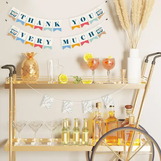 Big Dot of Happiness Thank You So Very Much - Gratitude Mini Pennant Banner - Thank You Very Much {3}